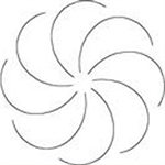 Quilting Stencil - Flower - 3 1/2^ x 3 1/2^