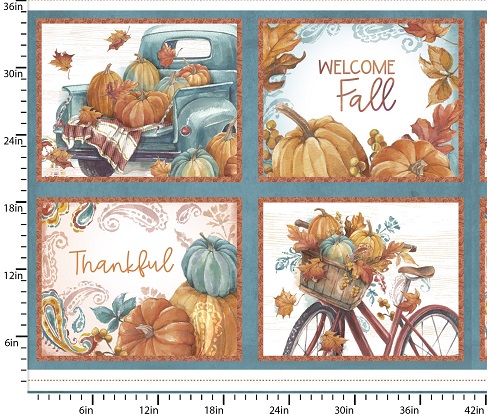 3 Wishes - Pumpkin Please - 36' Pillow Panel, Multi