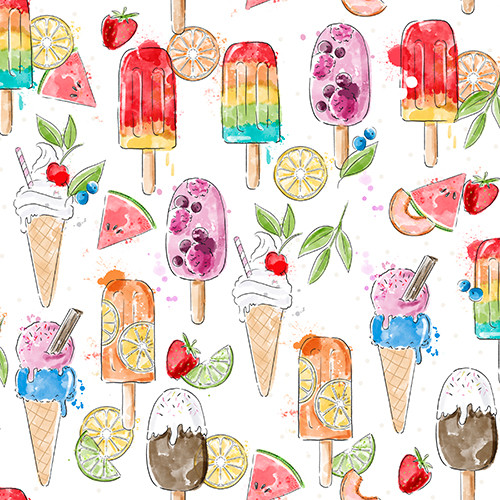 3 Wishes - Sweet Summertime - Ice Cream Treats, White