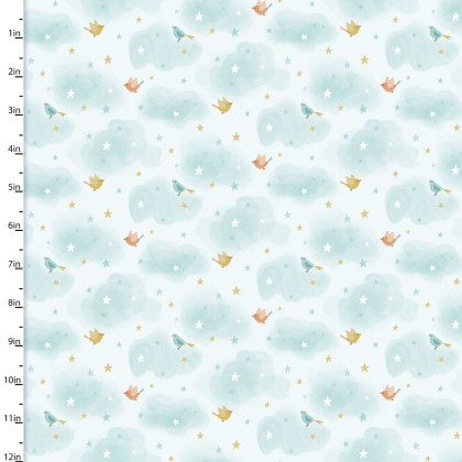 3 Wishes - Tiny Tots Flannel - Tiny Birds, Blue