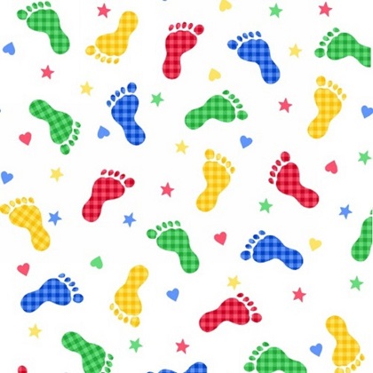 A.E. Nathan - Comfy Flannel Prints - Primary Footprints, Multi