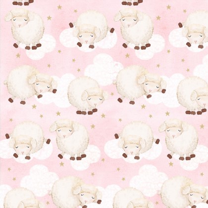 A.E. Nathan - Comfy Flannel Prints - Sleepy Sheep, Pink