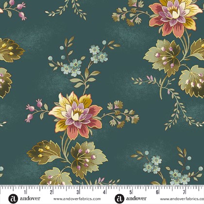 Andover Fabrics - Dahlia - Cardinal Flower, Dusk