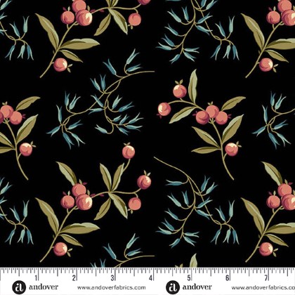 Andover Fabrics - Dahlia - Coralberry, Dusk