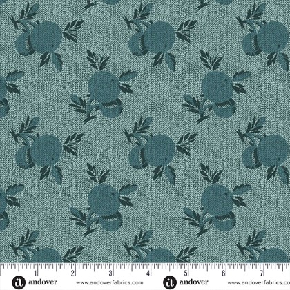 Andover Fabrics - Dahlia - Crab Apple, Denim