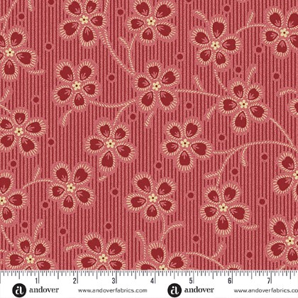 Andover Fabrics - Dahlia - Dianthus, Cardinal