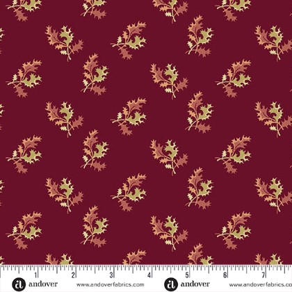 Andover Fabrics - Dahlia - Holly Berry, Cranberry