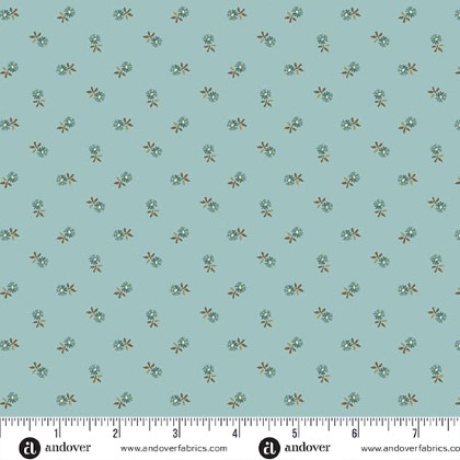 Andover Fabrics - Dahlia - Pincushion Flower, Sky Blue