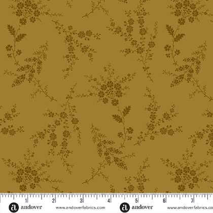 Andover Fabrics - Dahlia - Spruce, Smoky Quartz