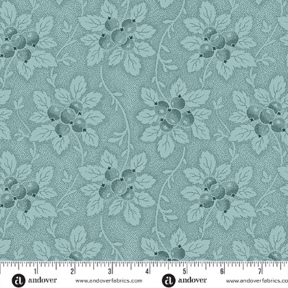 Andover Fabrics - Dahlia - Tree Berry, Sky