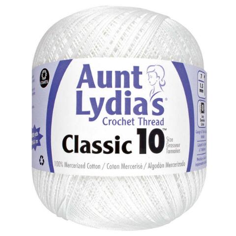 Aunt Lydia's Classic Crochet Thread - Size 10 - 1000 yds; White