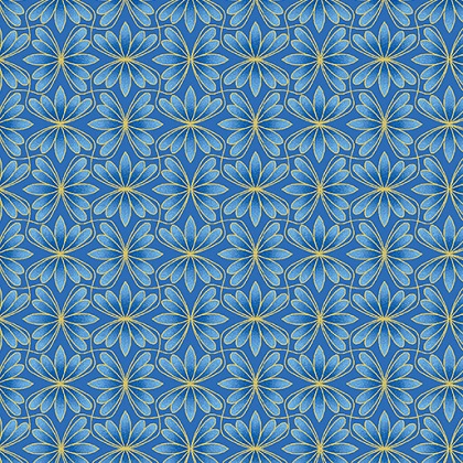 Benartex - Alluring Butterflies - Petal Geo, Blue