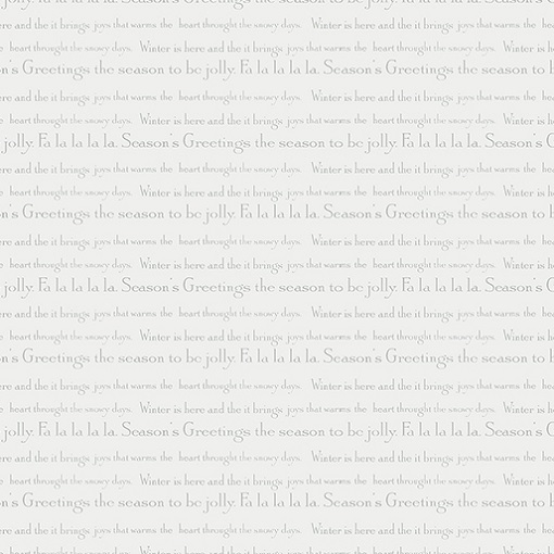 Benartex - Contempo - White Christmas - Song, Light Grey