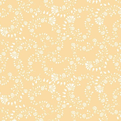 Benartex Artistry - Chalk Barn - Floral Trail, Yellow