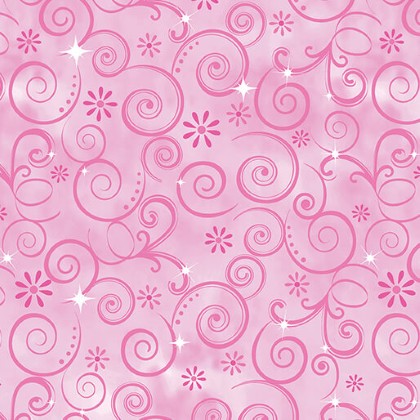 Benartex Kanvas Studio - Fairytale Dreams - Dazzling Swirls, Pink