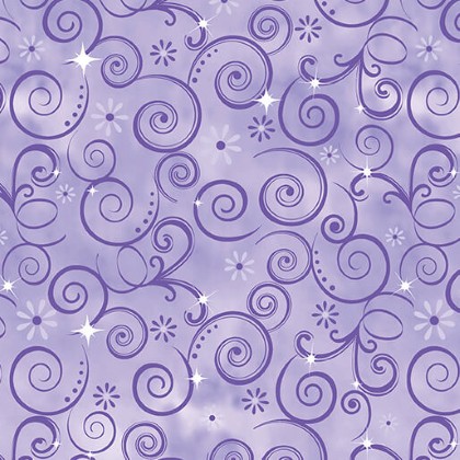 Benartex Kanvas Studio - Fairytale Dreams - Dazzling Swirls, Purple