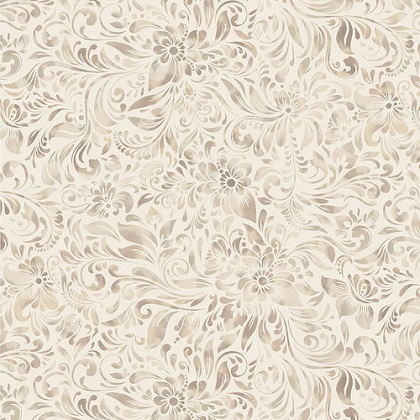 Blank Quilting - 118' Allure - Watercolor Textured Floral, Ivory