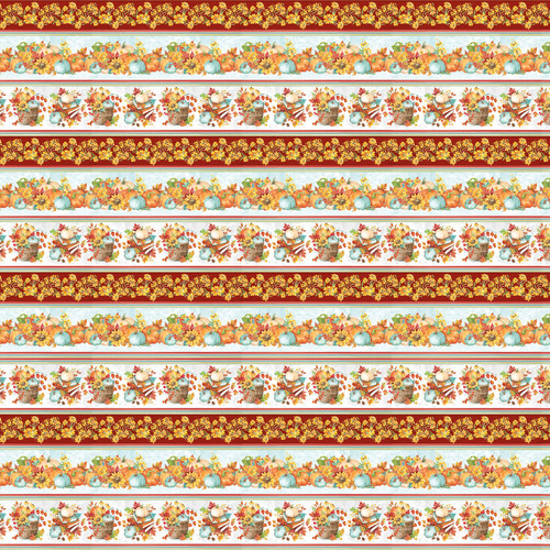 Blank Quilting - Autumn Blessings - Repeating Stripe, Orange