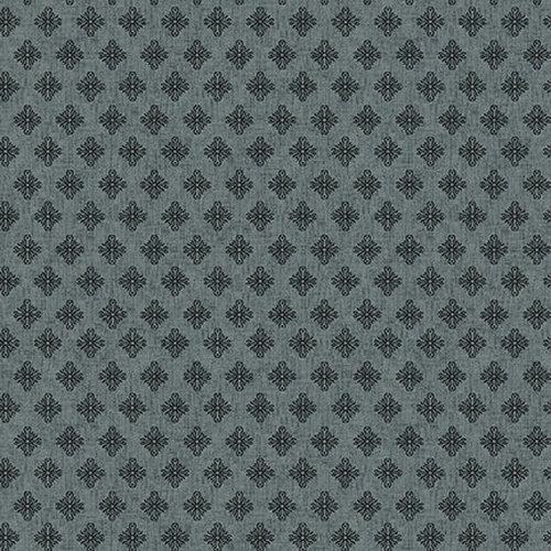 Blank Quilting - Barn Dance - Scroll Diamonds, Dusty Teal