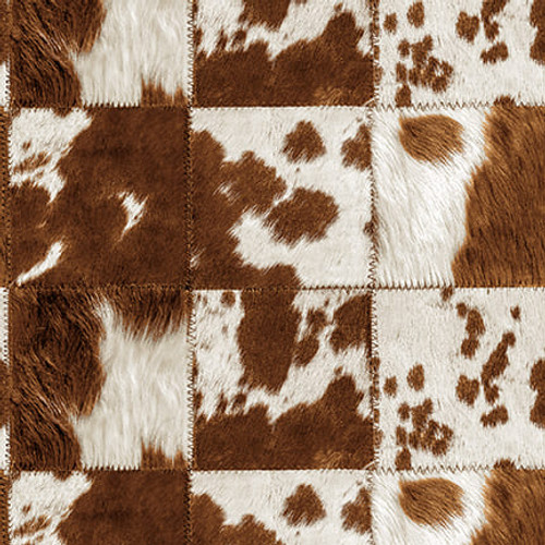 Blank Quilting - Cowboy Culture - Cowhide Patch, Brown