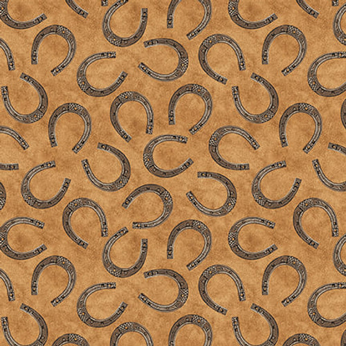 Blank Quilting - Cowboy Culture - Horse Shoes, Lt Brown