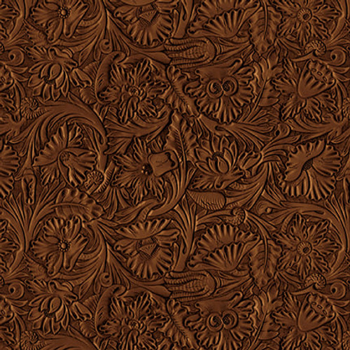 Blank Quilting - Cowboy Culture - Tooled Leather, Brown