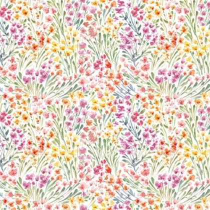 Blank Quilting - Easter Wishes - Wildflowers, White