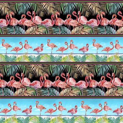 Blank Quilting - Flock Star - Flamingo Border Stripe, Aqua