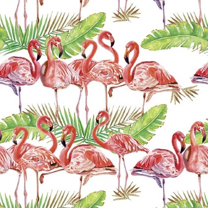 Blank Quilting - Flock Star - Flamingo Flocks, White