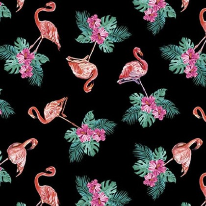 Blank Quilting - Flock Star - Mini Flamingo, Black