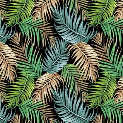 Blank Quilting - Flock Star - Tropical Leaves, Black