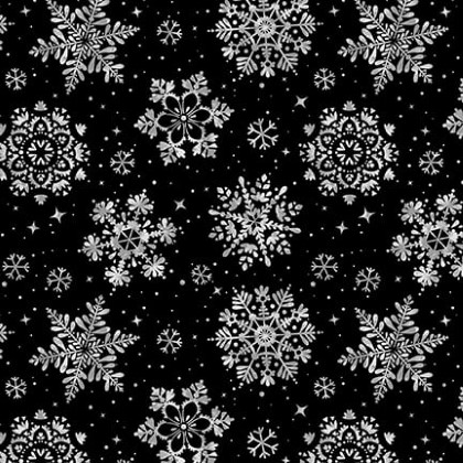 Blank Quilting - Holiday Style - Snowflakes, Black