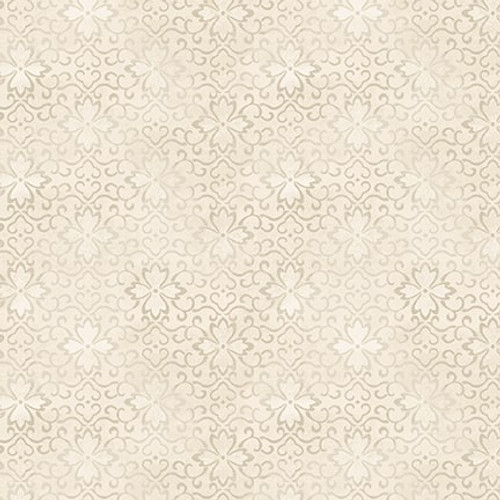 Blank Quilting - Purely Neutral - Floral With Scroll, Ivory