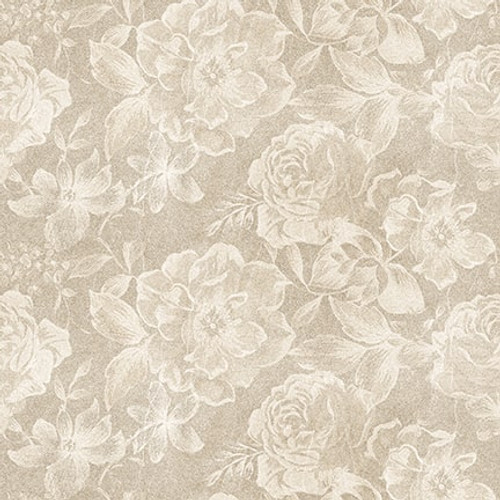 Blank Quilting - Purely Neutral - Flowers, Ivory