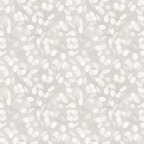 Blank Quilting - Purely Neutral - Textured Leaves, Grey