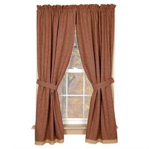 CURTAIN - PANEL BURGUNDY GRANNY'S CHECK 63'