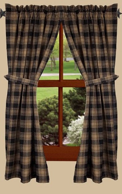 CURTAIN PANEL - MILLBROOK CHECK (BLACK) 63'