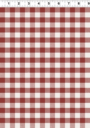 Clothworks - Happy Day Farm - Gingham, Red