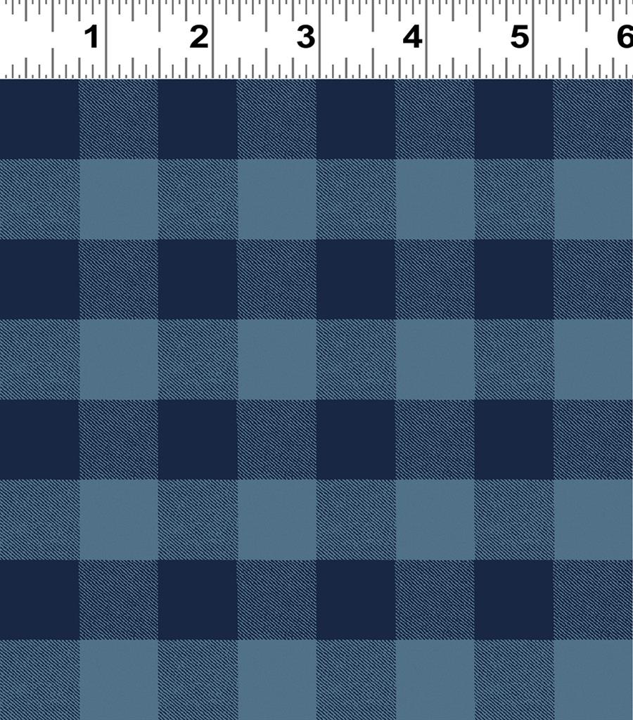 Clothworks - Snow Mountain - Plaid, Denim