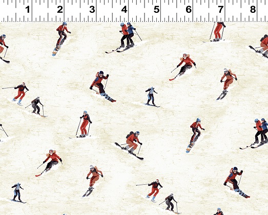 Clothworks - Snow Mountain - Skiers, Multi