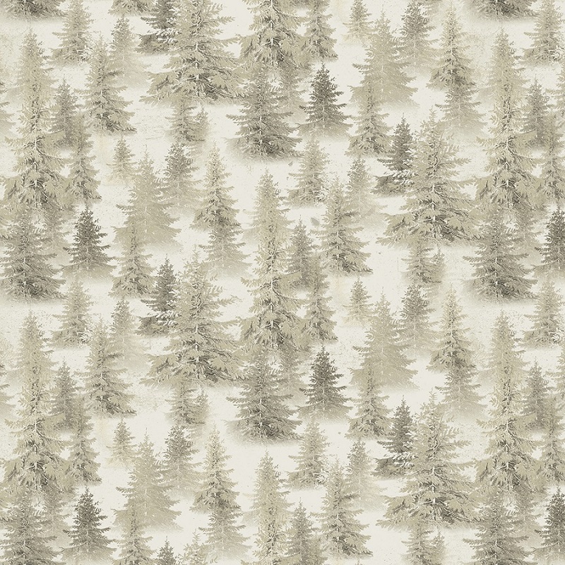 Clothworks - Snow Mountain - Trees, Taupe