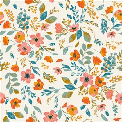 Clothworks - Stephanie - Floral, Cream