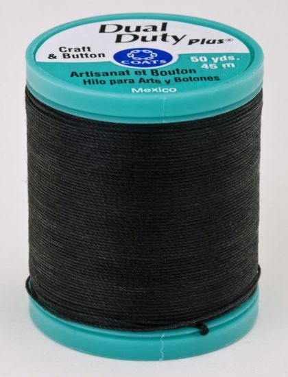 Coats & Clark - Button & Craft Thread- 50 yds; Black