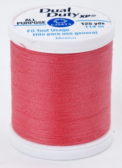 Coats & Clark Thread - All Purpose Dual Duty XP - 125 yds, Bright Coral