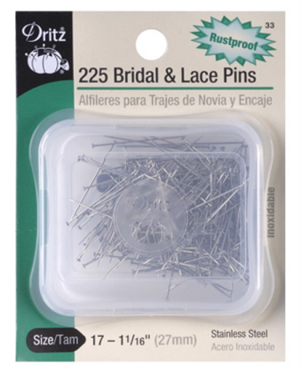 Dritz - 1 1/16' Bridal & Lace Pins - Stainless Steel - Size 17