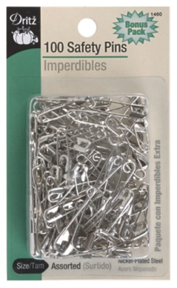 Dritz - Safety Pins - Nickel Finish - Assorted Sizes - 100 ct.