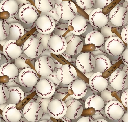 Elizabeth Studio - Sports Collection - Baseballs & Bats, White