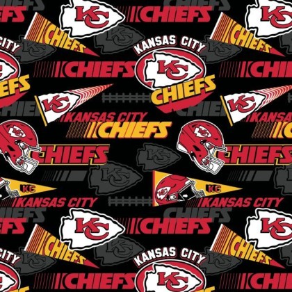 Fabric Traditions - NFL - 44' Kansas City Chiefs - Retro, Red/Black