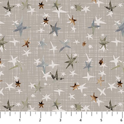 Figo Fabrics - Winter Dreams - Scattered Stars, Taupe