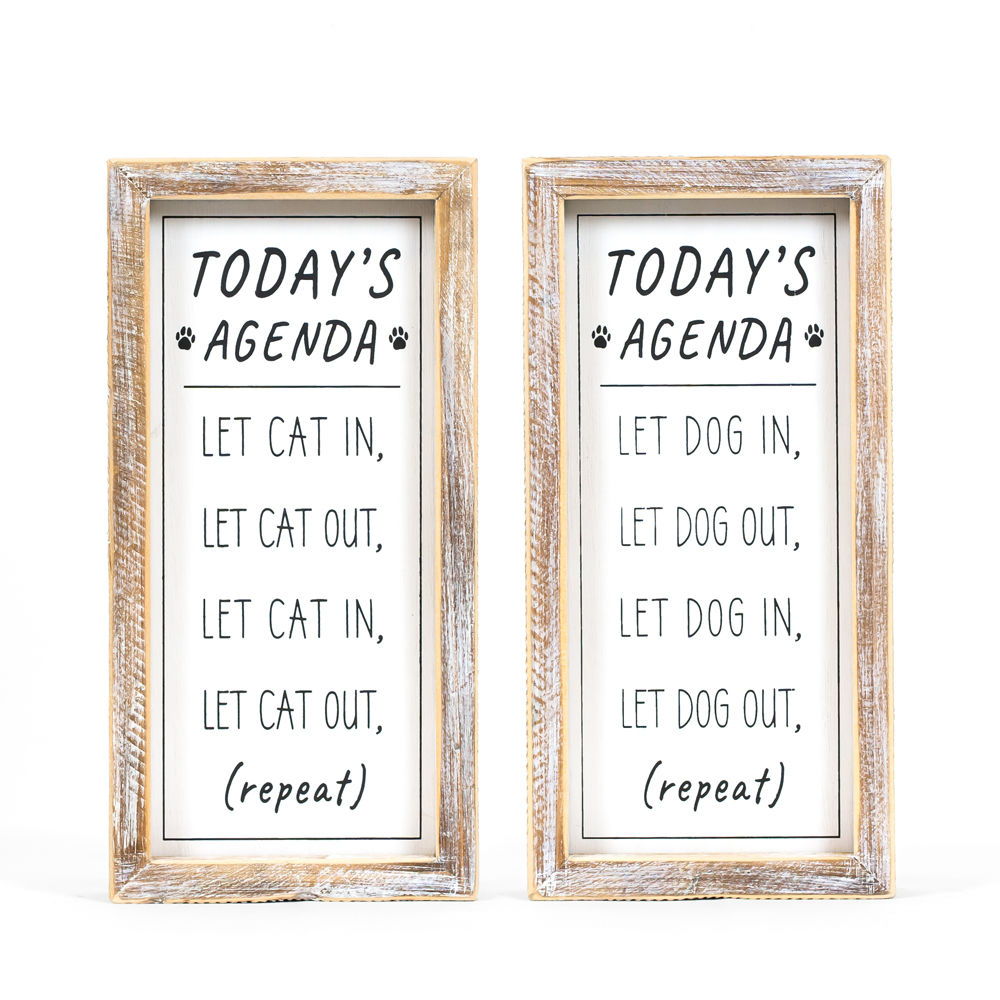 Framed Wooden Sign - Agenda